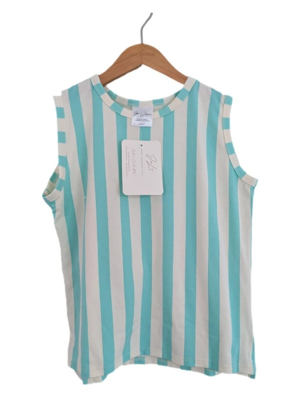 Jax & Lennon Striped Teal‎ Summer Tank